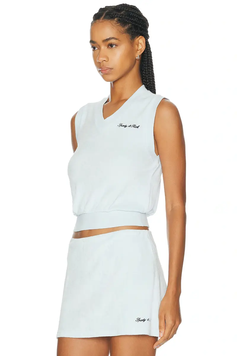 Sporty & Rich Signature Logo Terry Sweater Vest | Thumbnail 2 Sporty & Rich Signature Logo Terry Sweater Vest | Thumbnail 2