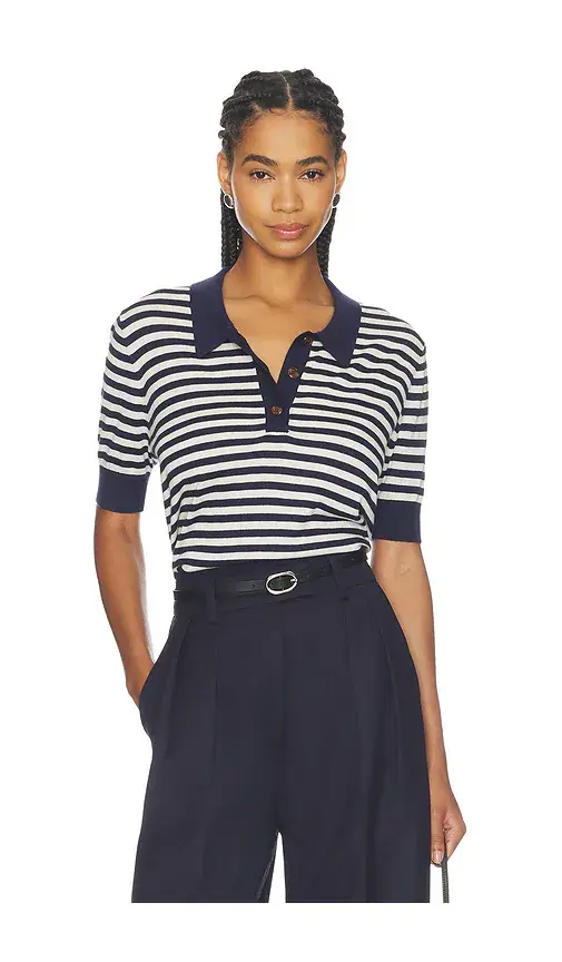 RENGGLI Stripe Knit Polo | Image 1 RENGGLI Stripe Knit Polo | Image 1