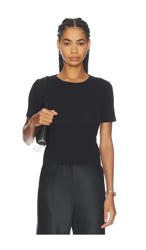 L'Agence Stormy Short Sleeve Crop Crew Neck Tee | Image 1 L'Agence Stormy Short Sleeve Crop Crew Neck Tee | Image 1