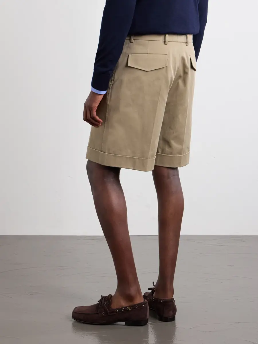 Valentino Garavani Straight-Leg Cotton-Gabardine Shorts - Men | Thumbnail 4 Valentino Garavani Straight-Leg Cotton-Gabardine Shorts - Men | Thumbnail 4