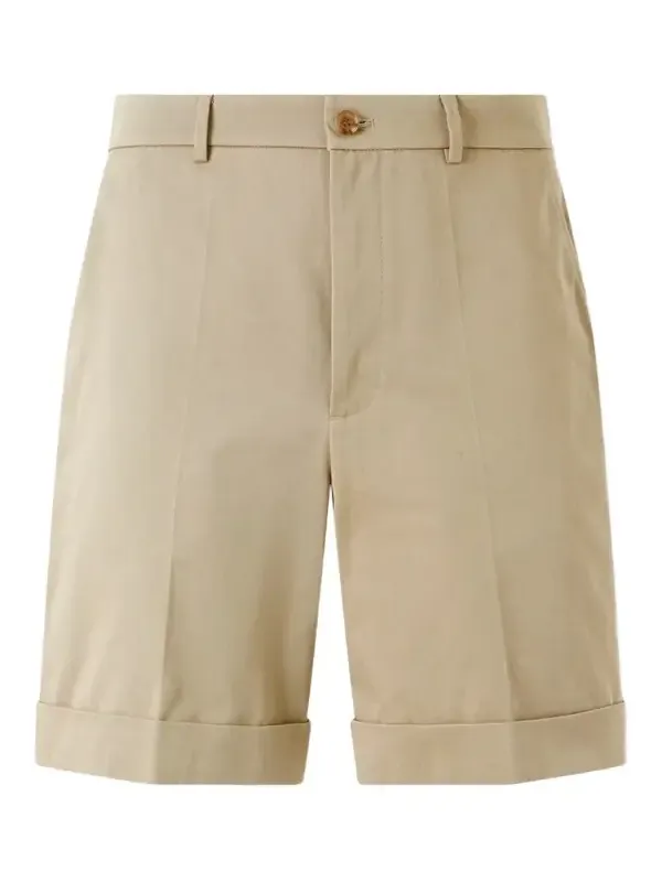 Straight-Leg Cotton-Gabardine Shorts - Men Straight-Leg Cotton-Gabardine Shorts - Men