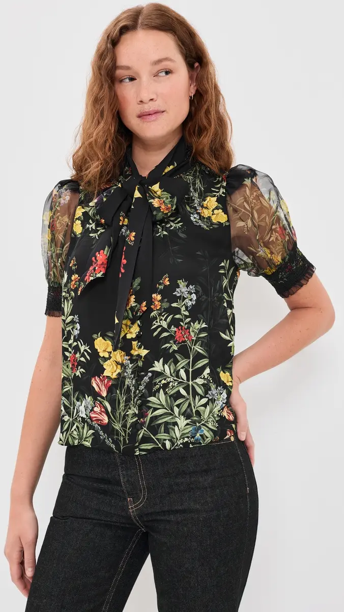 Alice + Olivia Brentley Tie Blouse | Thumbnail 2 Alice + Olivia Brentley Tie Blouse | Thumbnail 2