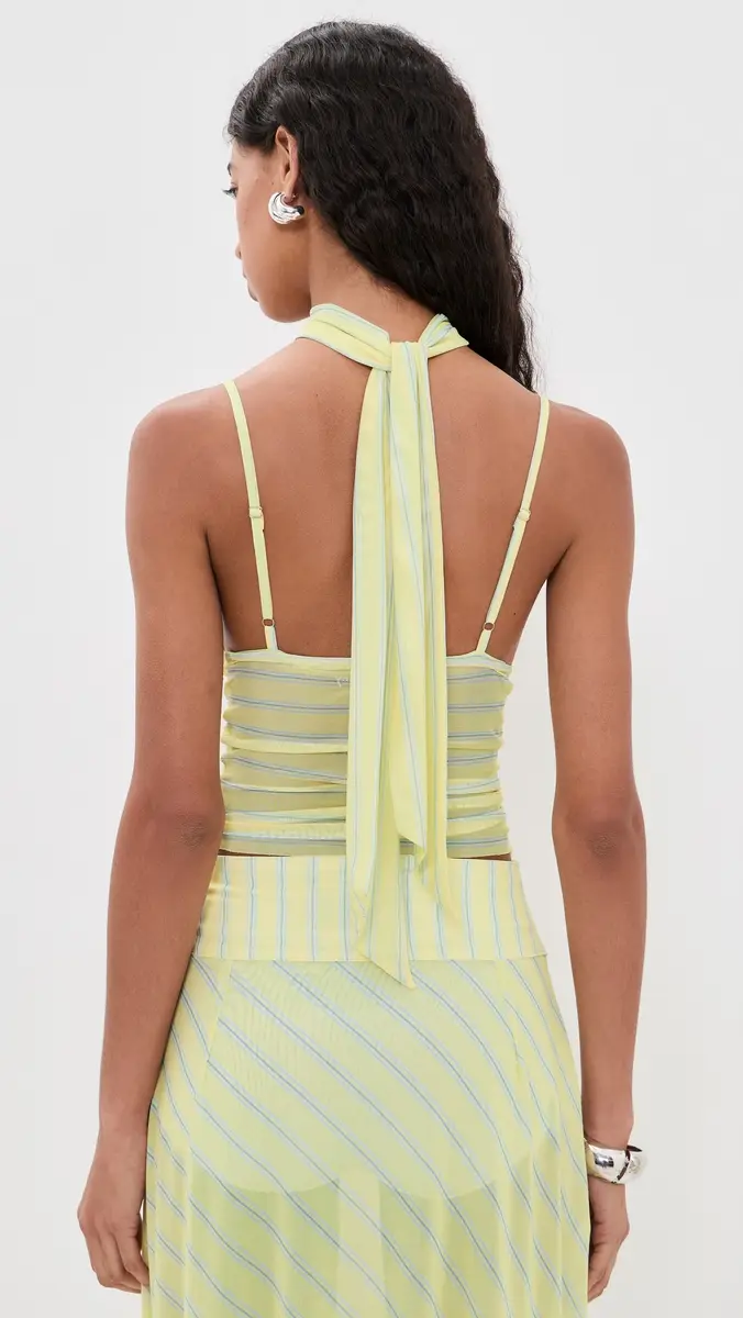 House of Sunny Striped Mesh Cami Top | Thumbnail 3 House of Sunny Striped Mesh Cami Top | Thumbnail 3