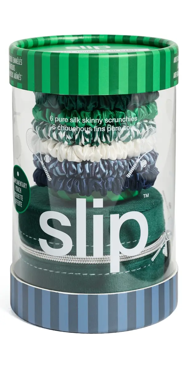 Slip Pure Silk Skinny Scrunchies 6 Pack Hair On Point One Size | Image 1 Slip Pure Silk Skinny Scrunchies 6 Pack Hair On Point One Size | Image 1