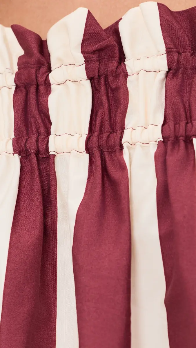 Madewell Ruffle A-Line Midi Dress in Stripe Stripe Mix Border Dusty Merlot | Thumbnail 6