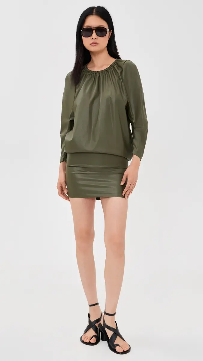MM6 MAISON MARGIELA Faux Leather Mini Dress | Thumbnail 5 MM6 MAISON MARGIELA Faux Leather Mini Dress | Thumbnail 5
