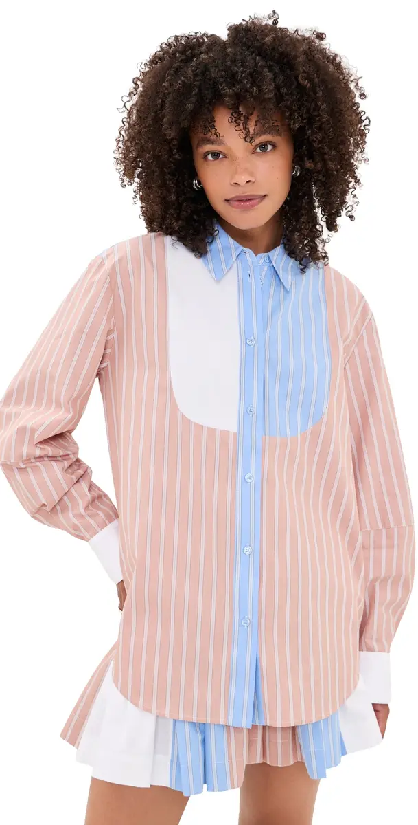 Essentiel Antwerp Jatch Patchwork Shirt Combo1 Off White | Image 1 Essentiel Antwerp Jatch Patchwork Shirt Combo1 Off White | Image 1