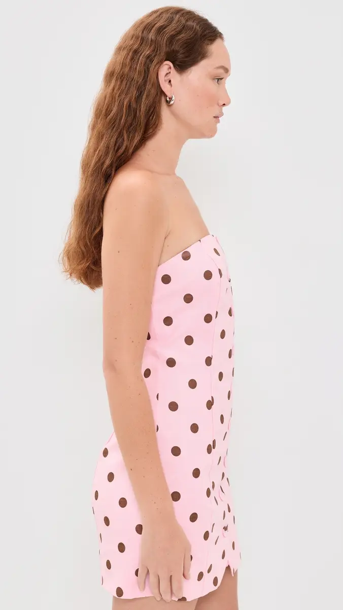 endless rose Polka Dot Linen Strapless Dress | Thumbnail 4 endless rose Polka Dot Linen Strapless Dress | Thumbnail 4