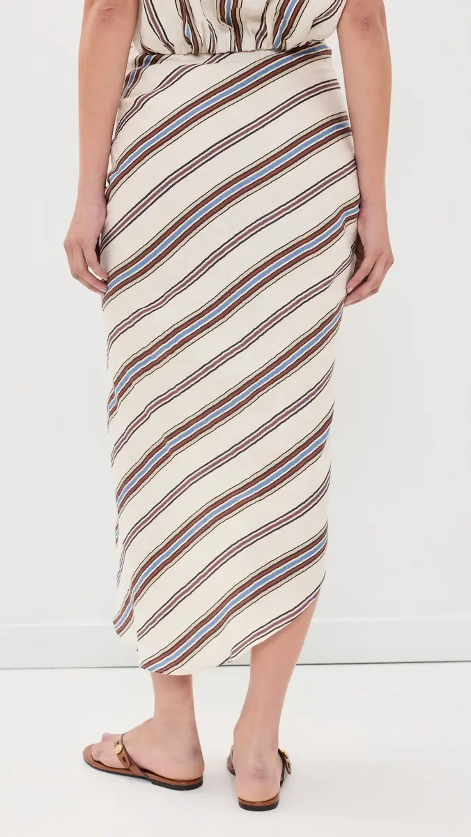 A.L.C. A. L.C. Rhodes Striped Linen Blend Midi Skirt | Thumbnail 3 A.L.C. A. L.C. Rhodes Striped Linen Blend Midi Skirt | Thumbnail 3