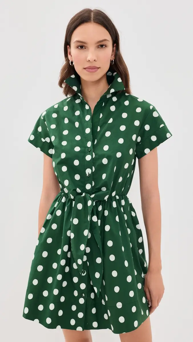 Cara Cara Asbury Mini Dress Polka Dot Green | Thumbnail 2
