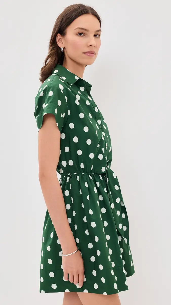 Cara Cara Asbury Mini Dress Polka Dot Green | Thumbnail 4