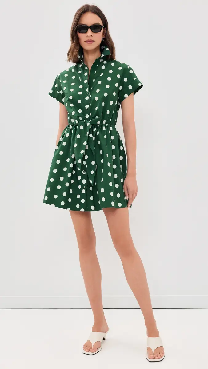 Cara Cara Asbury Mini Dress Polka Dot Green | Thumbnail 5