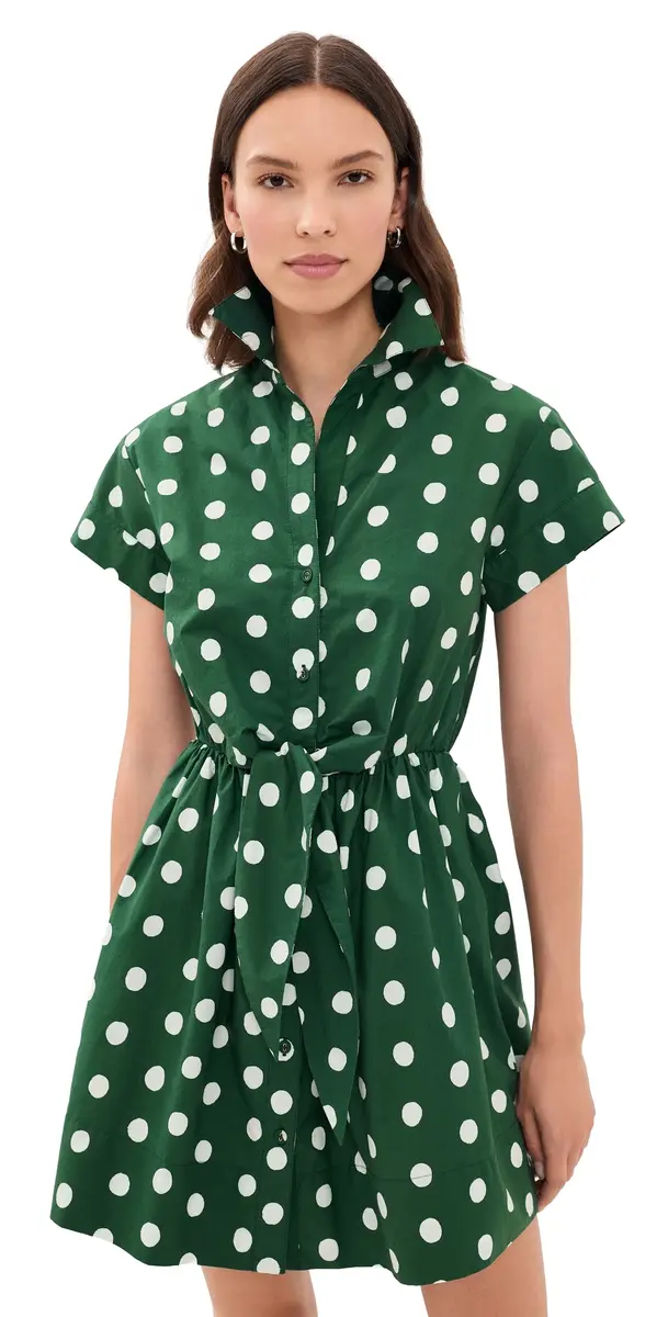 Cara Cara Asbury Mini Dress Polka Dot Green | Image 1 Cara Cara Asbury Mini Dress Polka Dot Green | Image 1