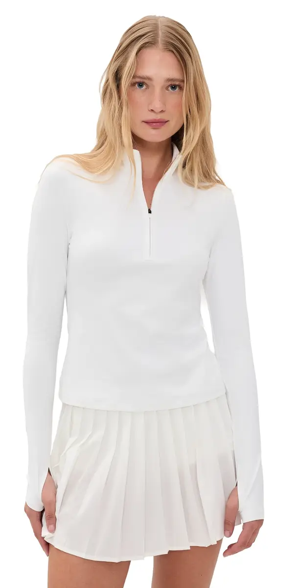 Splits59 Tess Rigor Quarter Zip White | Image 1 Splits59 Tess Rigor Quarter Zip White | Image 1