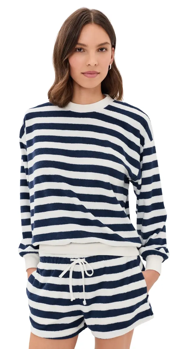 Suzie Kondi ifnos Sweatshirt Navy tripe | Image 1 Suzie Kondi ifnos Sweatshirt Navy tripe | Image 1