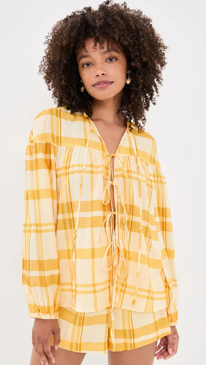 Dress To Off-white Yellow Frescor Front Ties Blouse | Thumbnail 2 Dress To Off-white Yellow Frescor Front Ties Blouse | Thumbnail 2