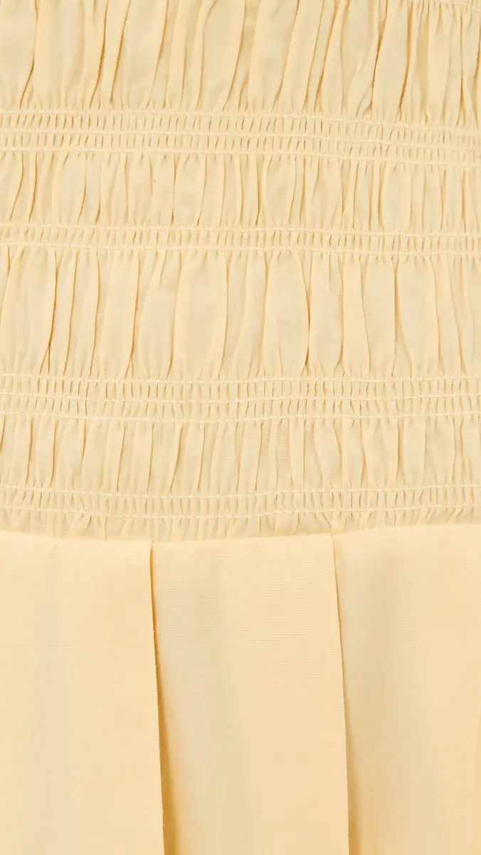 Ganni Cotton Mini Smocked Pleated Dress | Thumbnail 6 Ganni Cotton Mini Smocked Pleated Dress | Thumbnail 6