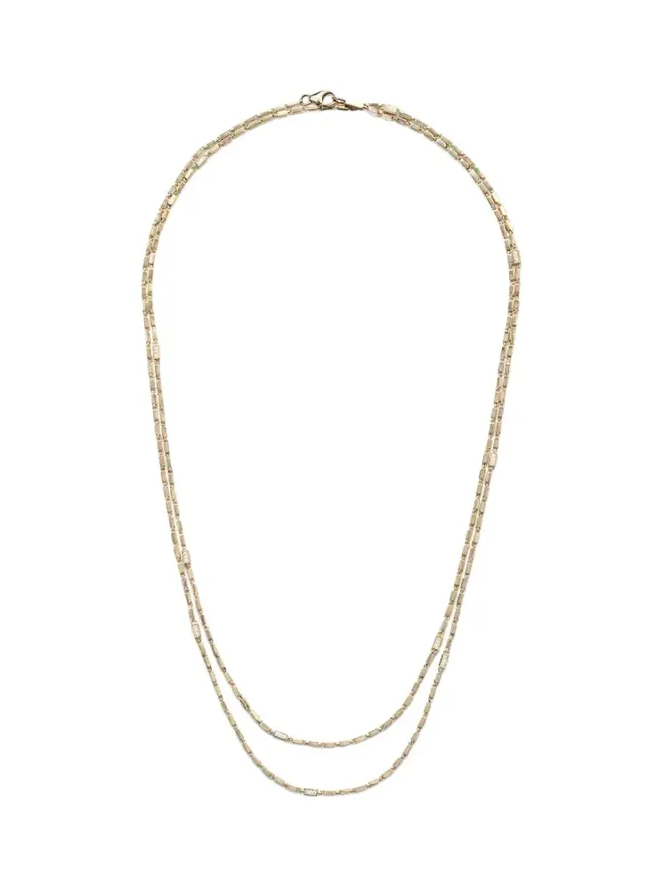 Block-Chain 18kt gold chain necklace with diamonds Block-Chain 18kt gold chain necklace with diamonds