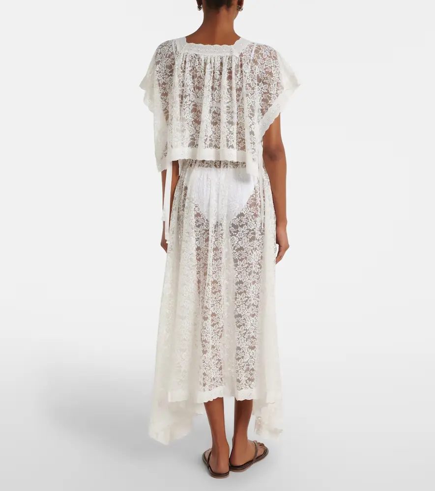 DÔEN Dôen Zinnia asymmetric lace midi skirt | Thumbnail 2