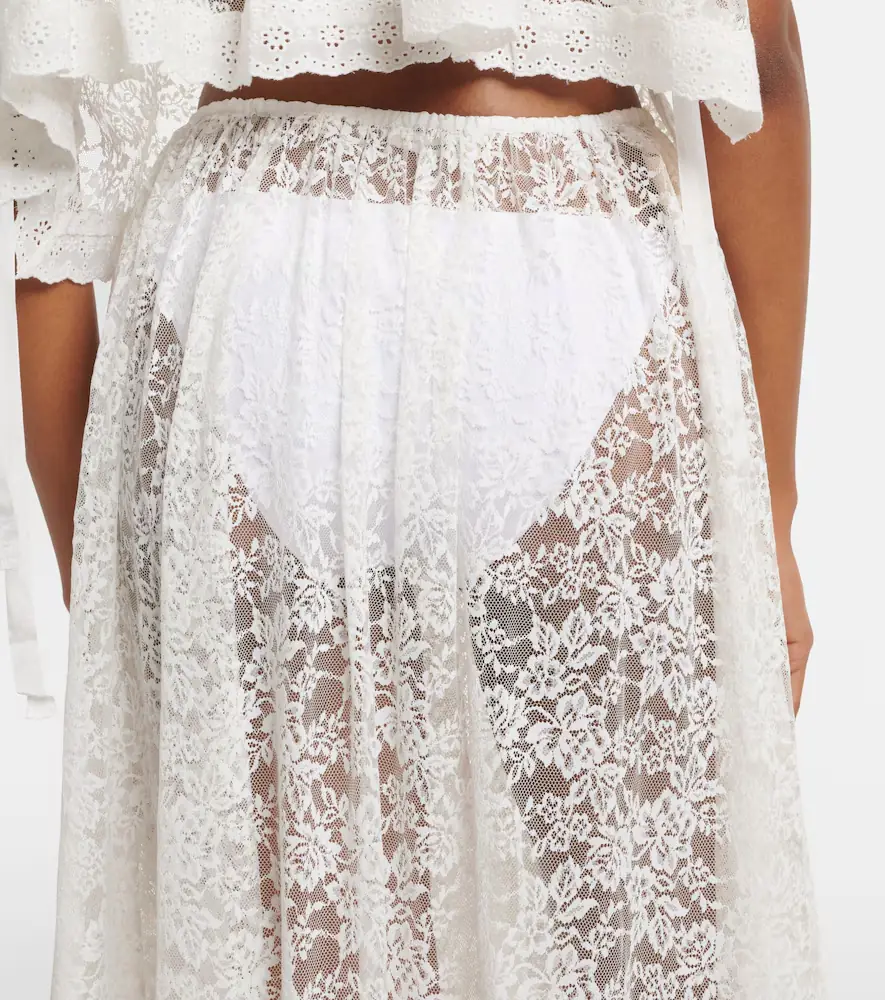 DÔEN Dôen Zinnia asymmetric lace midi skirt | Thumbnail 3