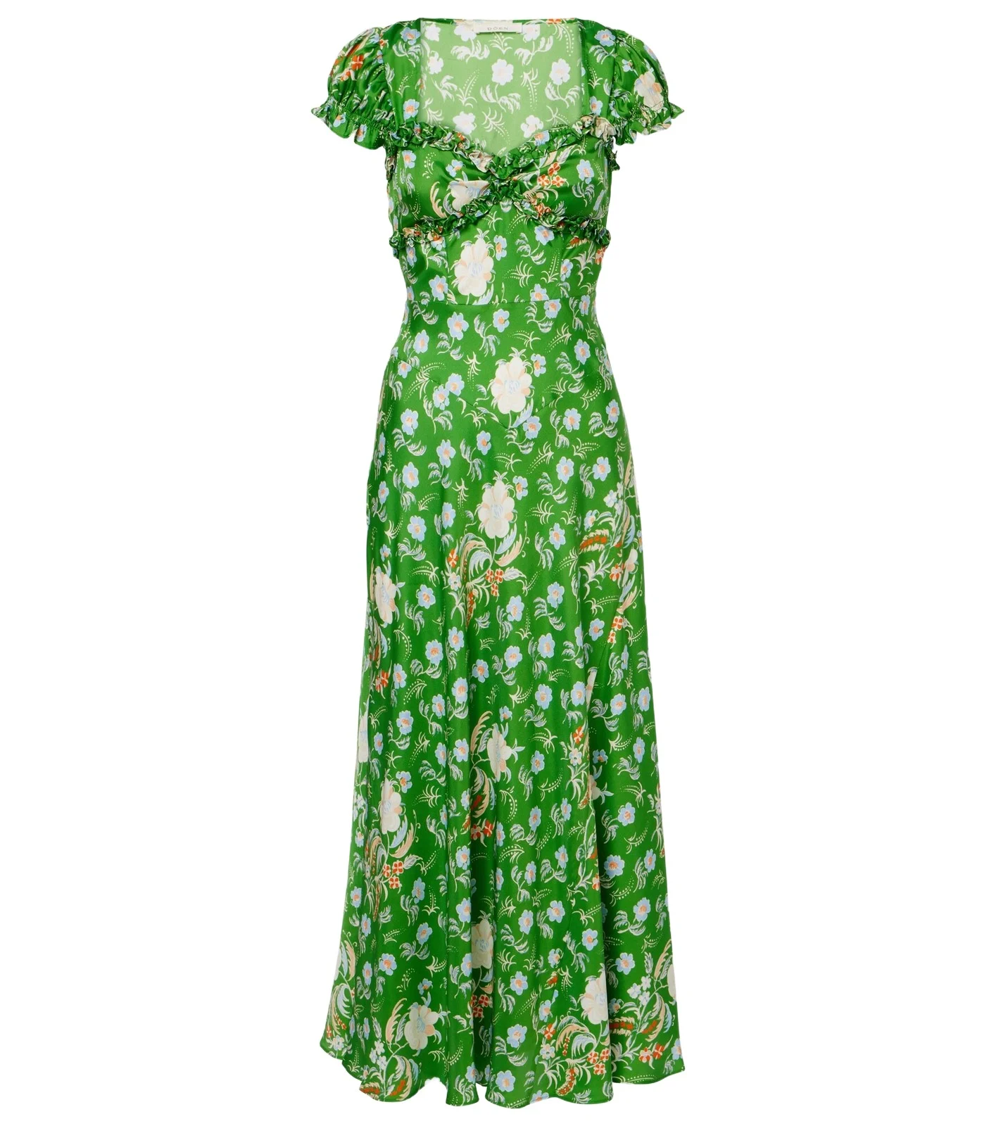 Dôen Valerine floral silk-blend satin maxi dress