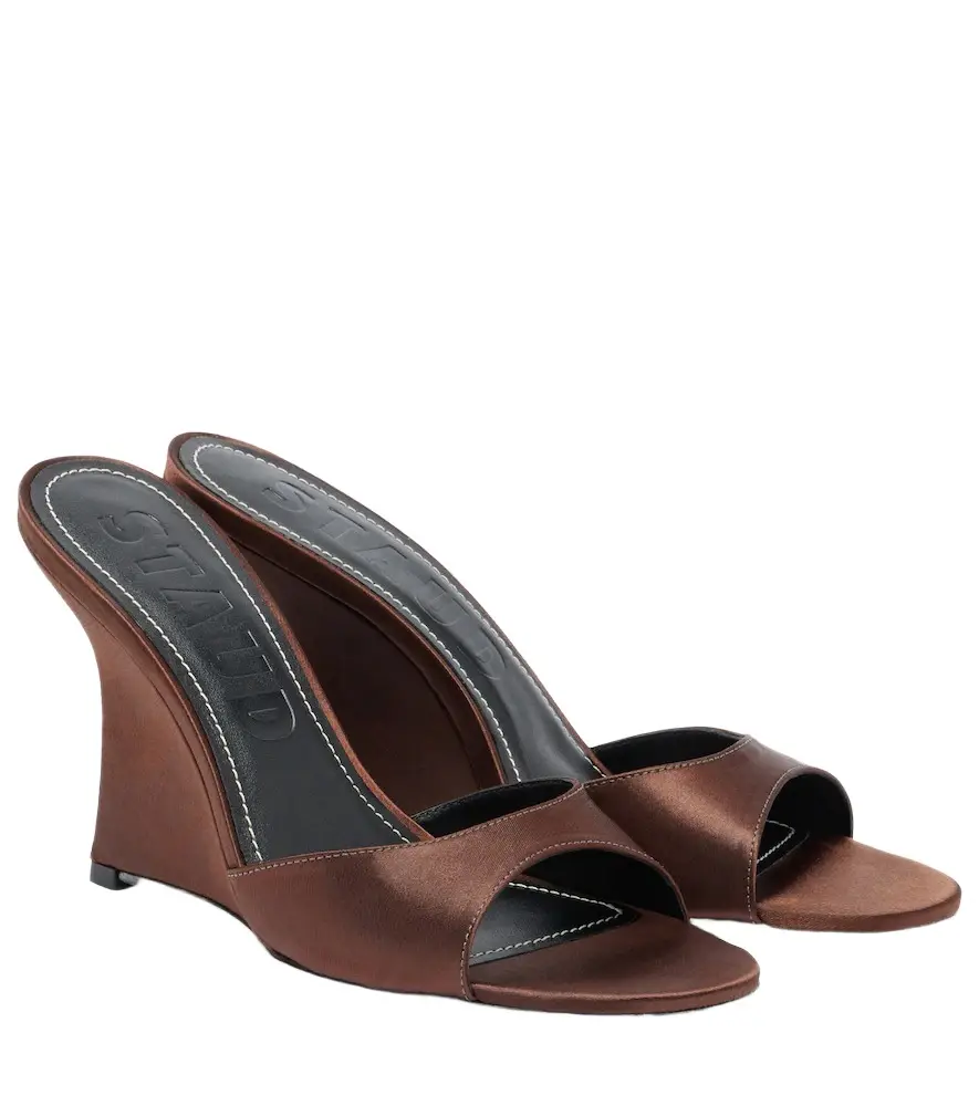 Staud Brigitte satin wedge mules | Image 1 Staud Brigitte satin wedge mules | Image 1