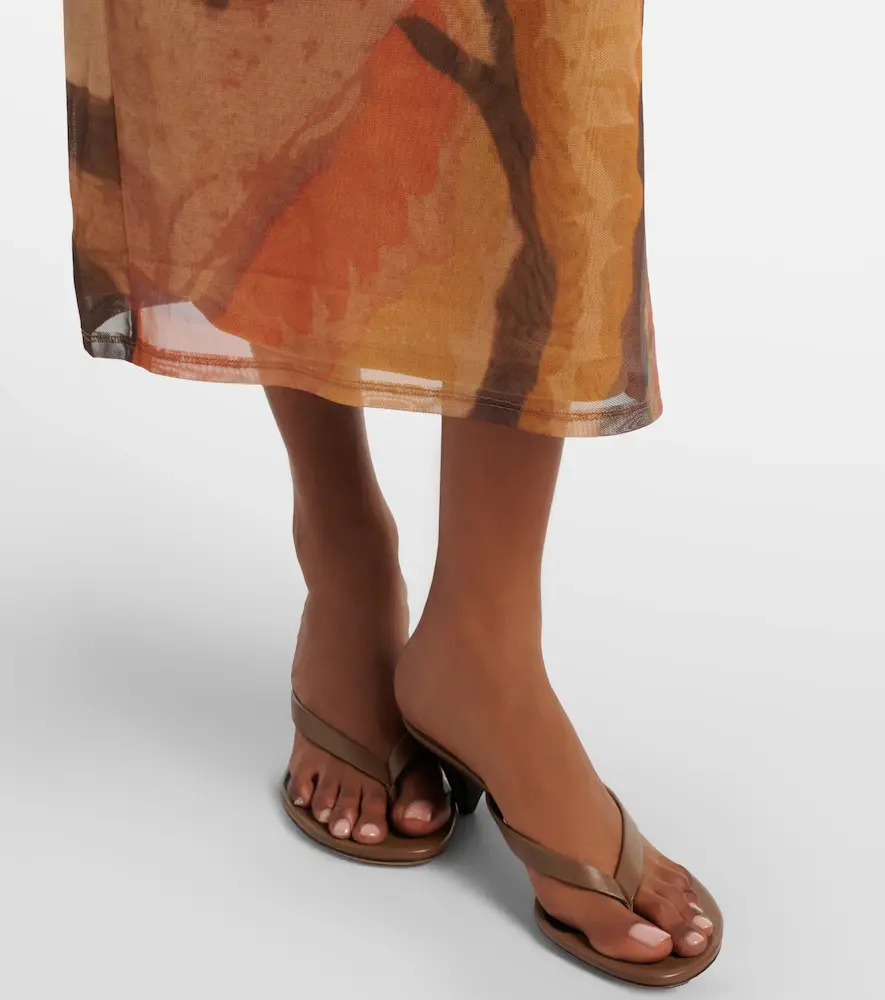 SIR. Draped printed mesh midi dress | Thumbnail 2 SIR. Draped printed mesh midi dress | Thumbnail 2