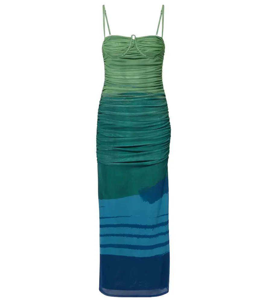 SIR. Draped printed mesh maxi dress | Image 1 SIR. Draped printed mesh maxi dress | Image 1