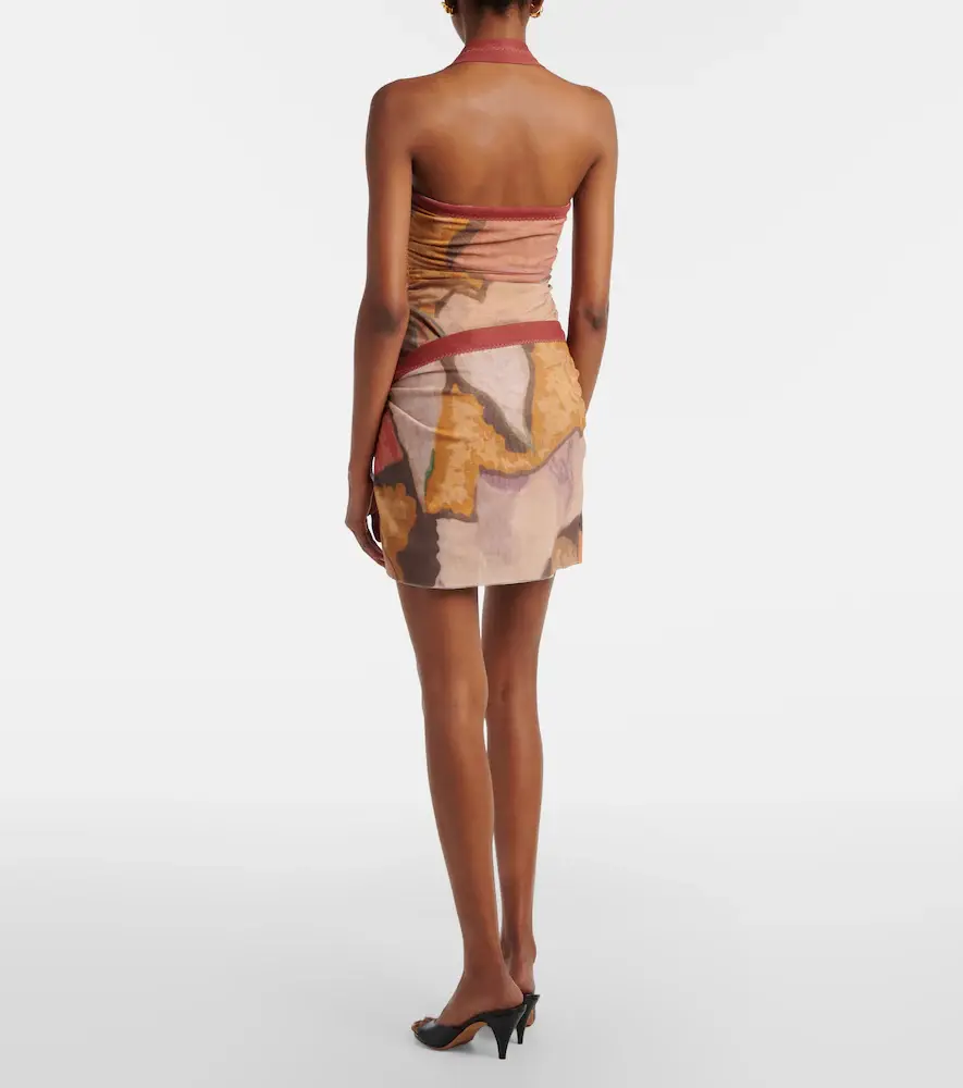 SIR. Printed halterneck mesh minidress | Thumbnail 2