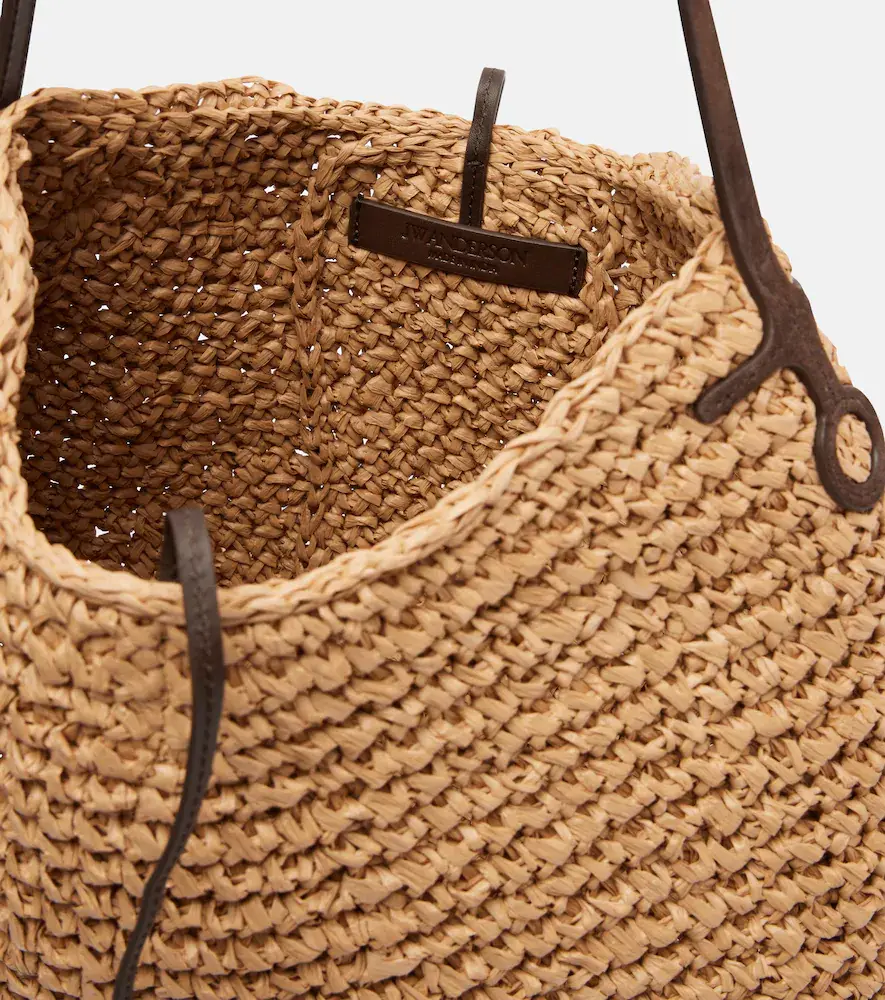 JW Anderson Bulb XL leather-trimmed raffia shoulder bag | Thumbnail 2