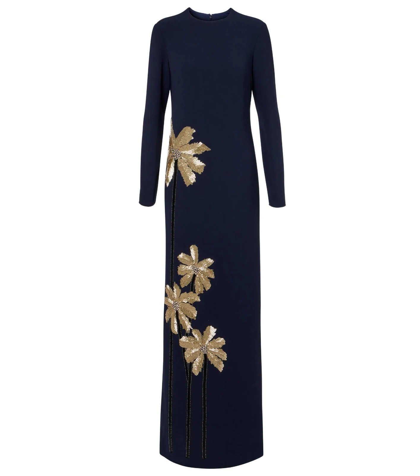 Nevina crystal-embellished crêpe gown Nevina crystal-embellished crêpe gown