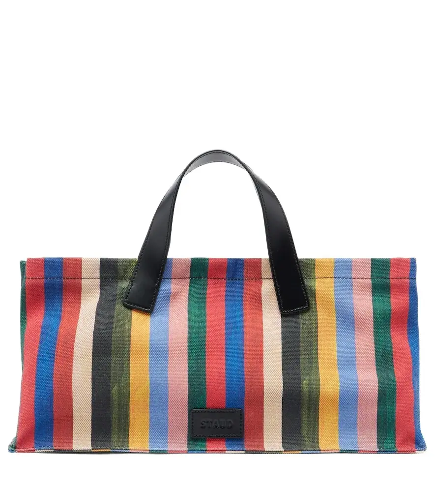 Staud Port Medium striped canvas tote bag | Image 1 Staud Port Medium striped canvas tote bag | Image 1