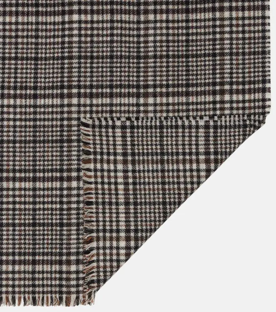 Brunello Cucinelli Checked cashmere scarf | Thumbnail 3 Brunello Cucinelli Checked cashmere scarf | Thumbnail 3