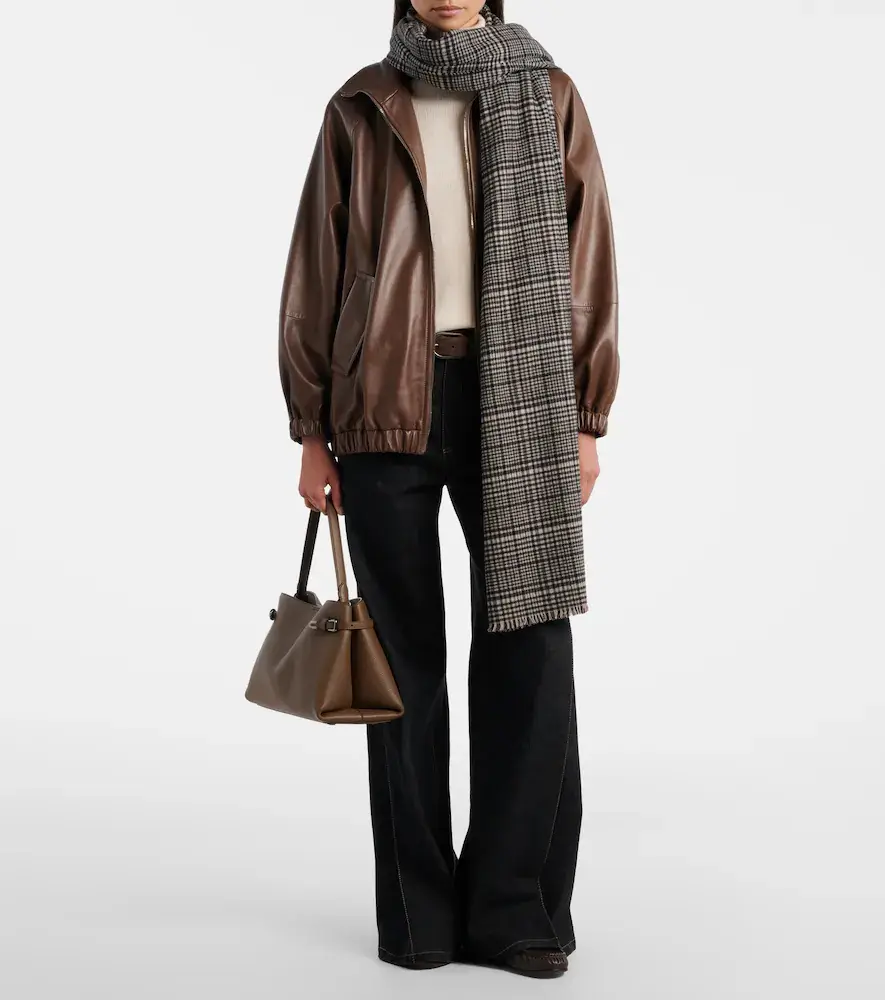 Brunello Cucinelli Checked cashmere scarf | Thumbnail 5 Brunello Cucinelli Checked cashmere scarf | Thumbnail 5