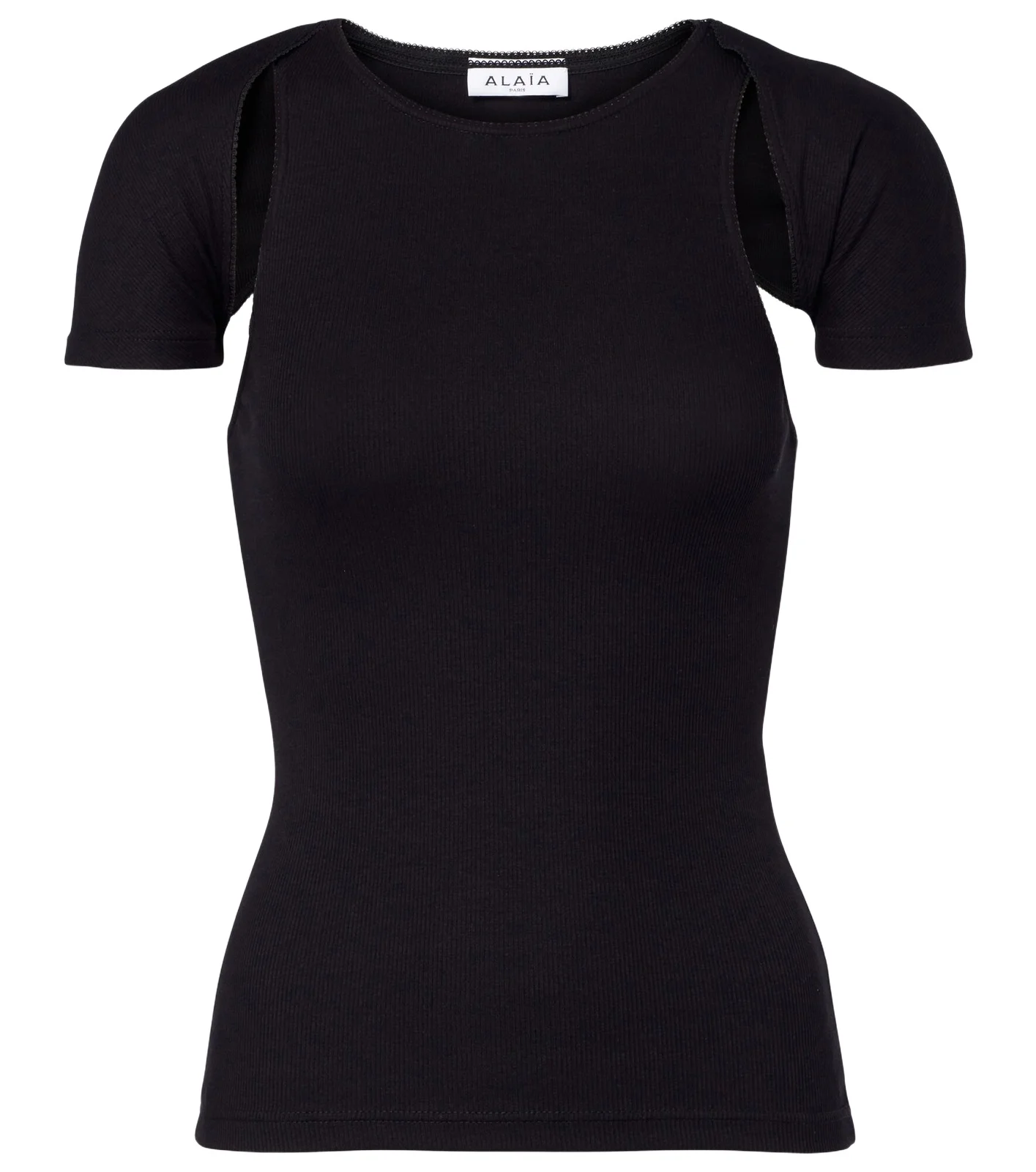 ALAÏA Layered ribbed-knit jersey top ALAÏA Layered ribbed-knit jersey top