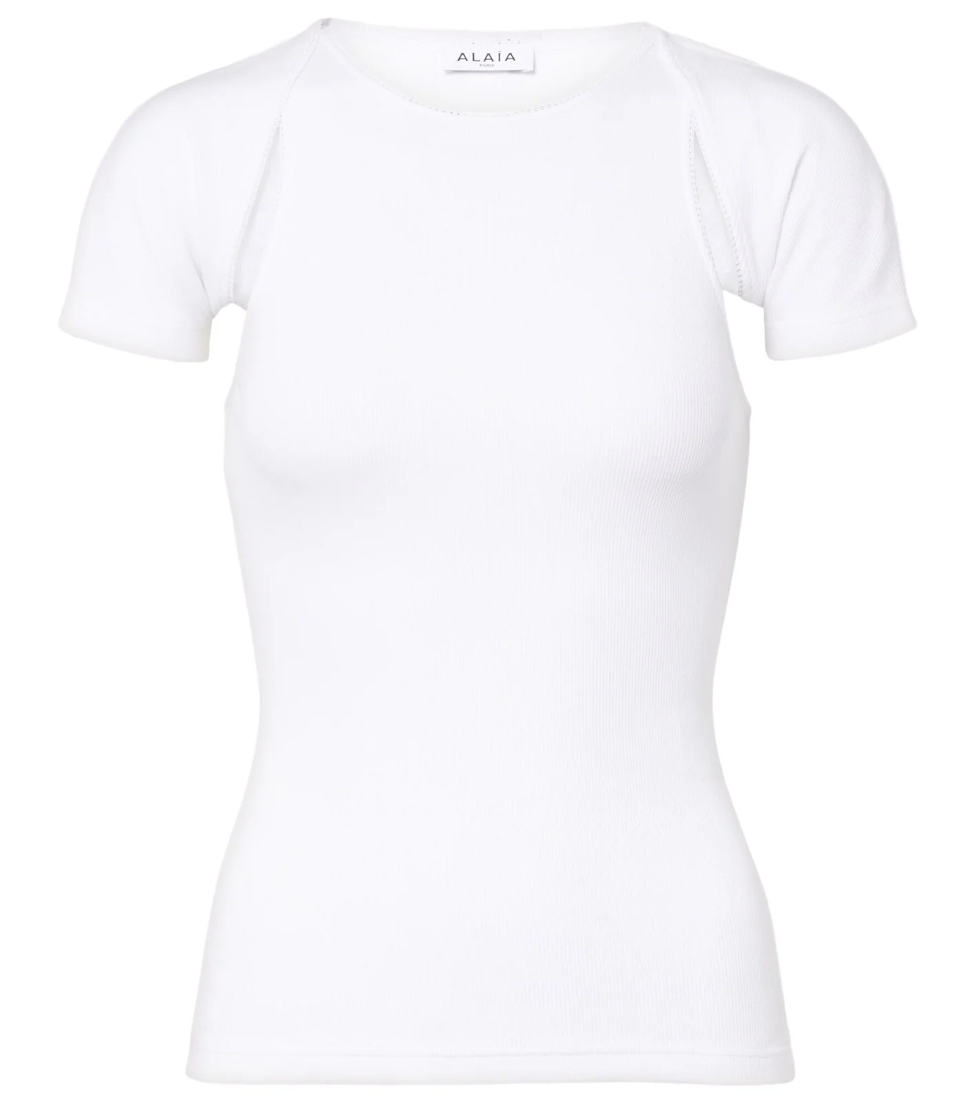 Alaïa Layered ribbed-knit jersey top Alaïa Layered ribbed-knit jersey top