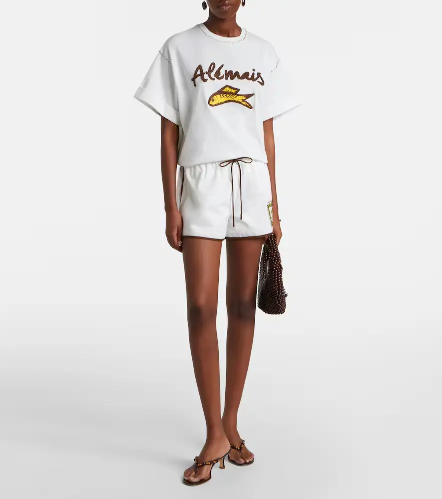ALÉMAIS Alémais Scuba patch-appliqué cotton shorts | Thumbnail 3
