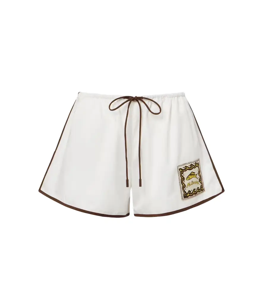 ALÉMAIS Alémais Scuba patch-appliqué cotton shorts | Image 1 ALÉMAIS Alémais Scuba patch-appliqué cotton shorts | Image 1