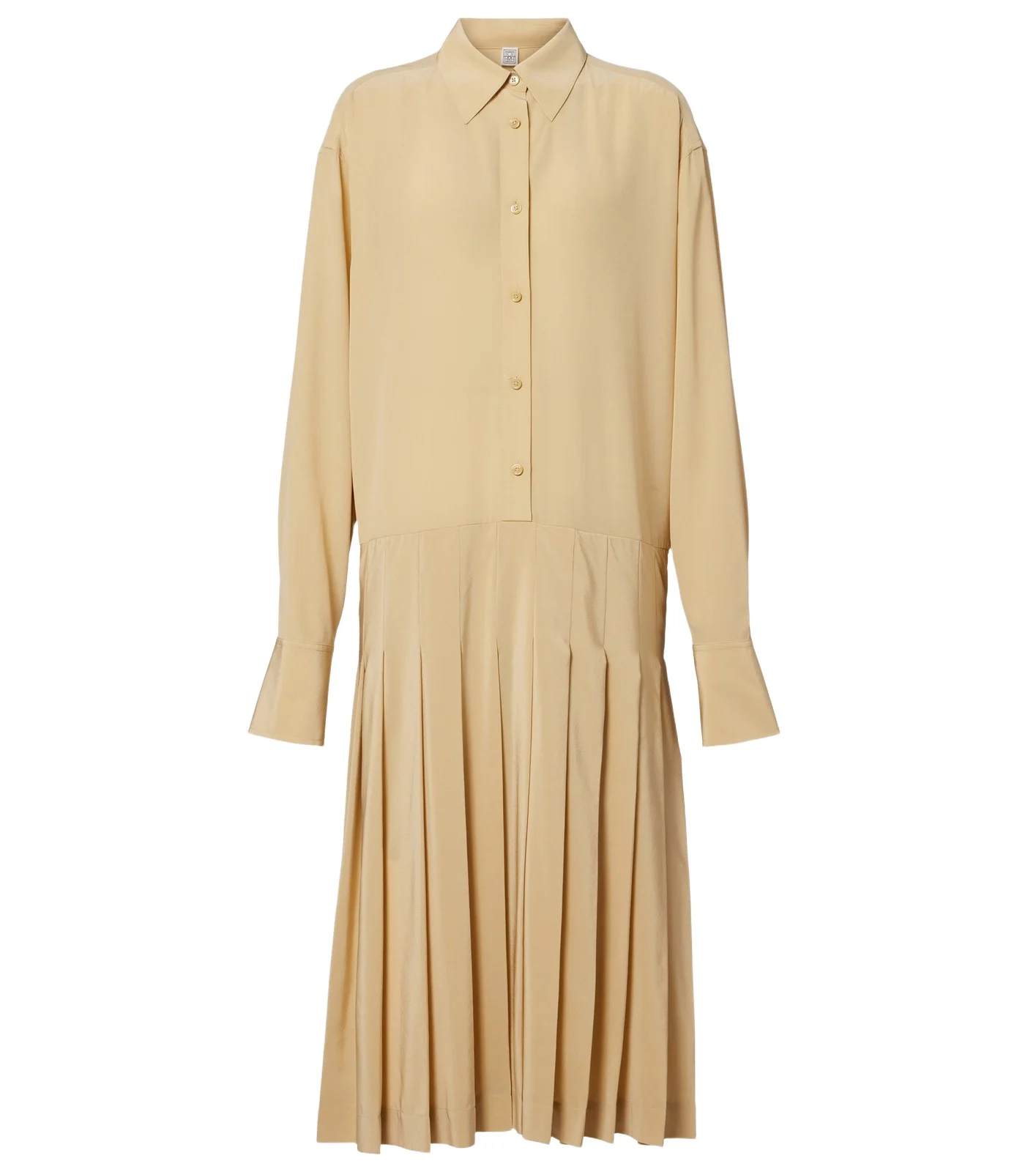 Pleated silk shirt dress Pleated silk shirt dress