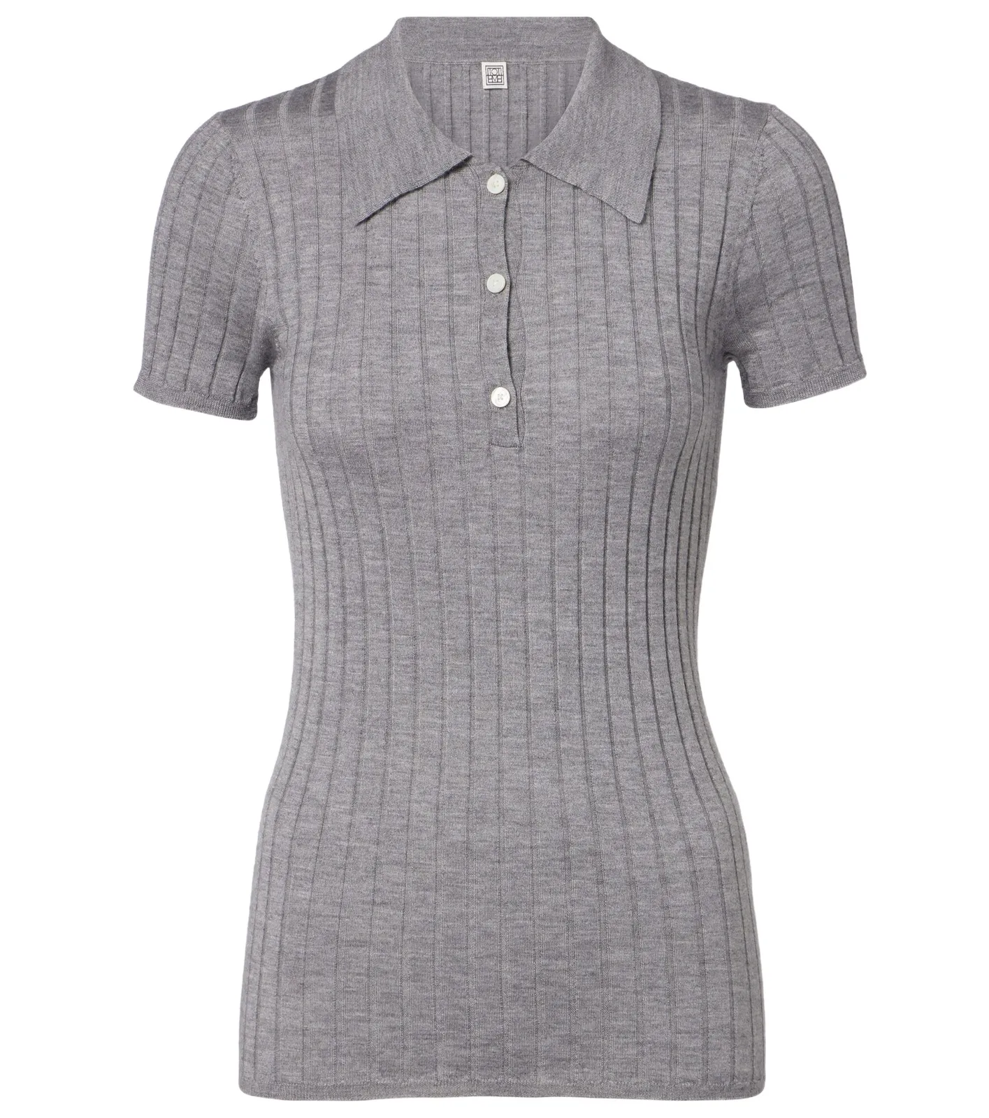 Ribbed-knit cashmere and silk polo shirt Ribbed-knit cashmere and silk polo shirt