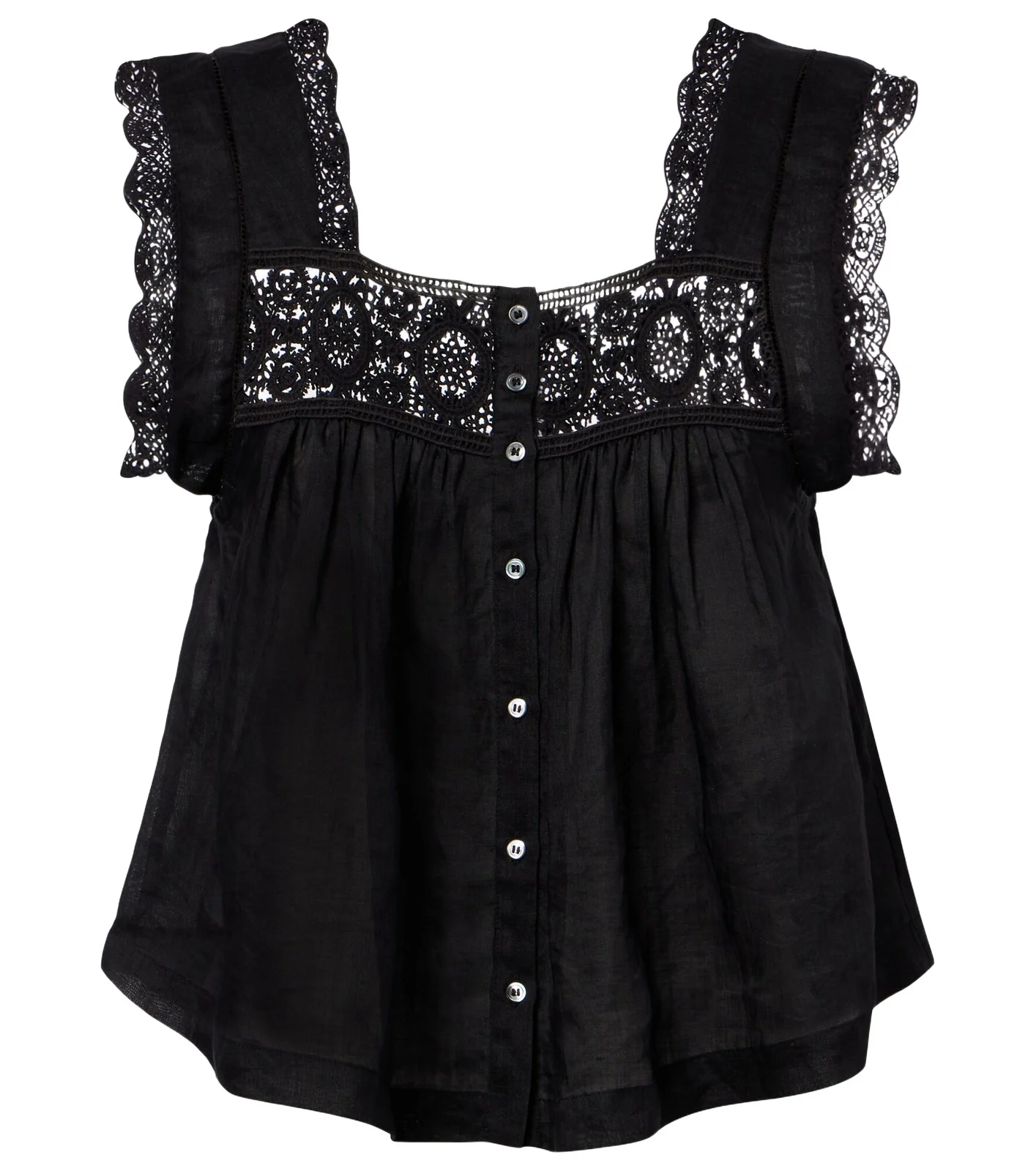 Mia lace-trimmed top