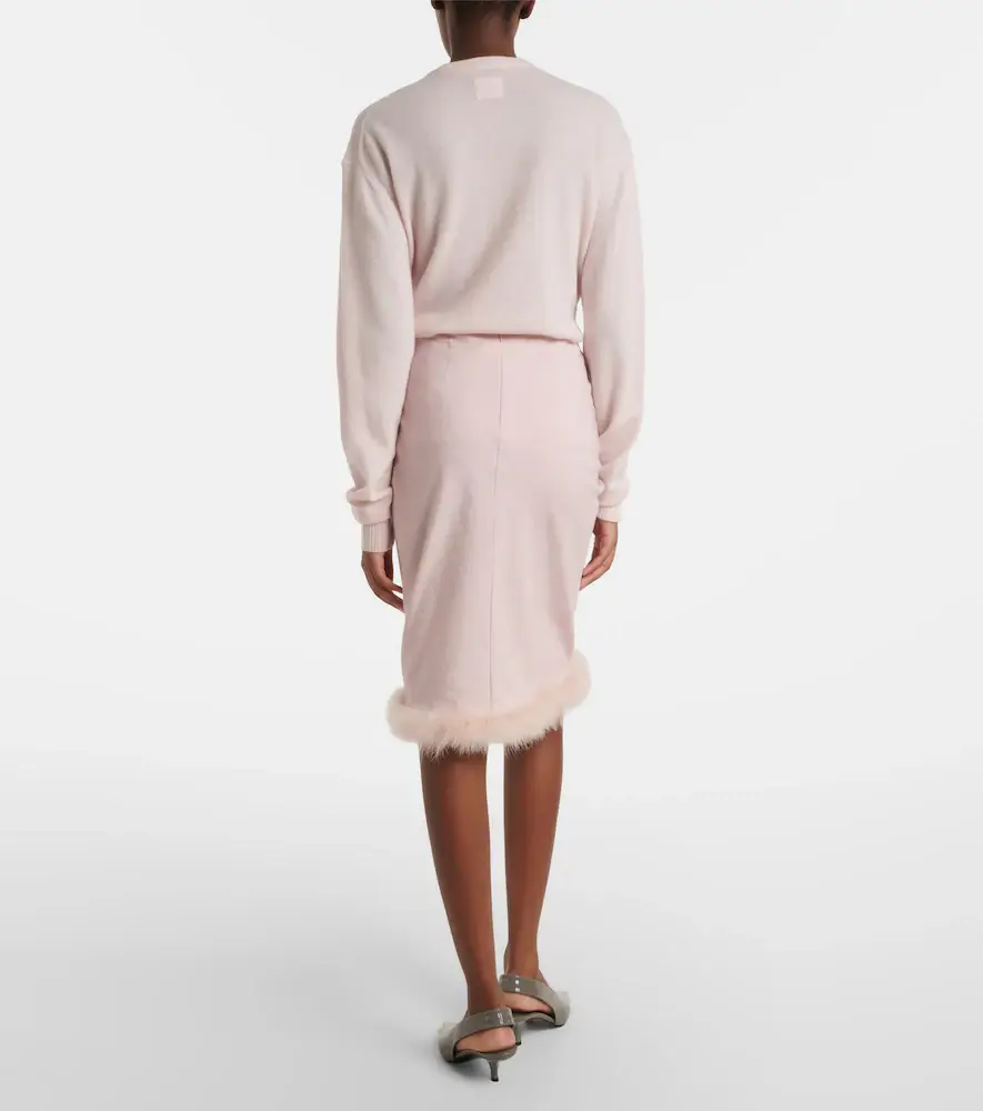 Dorothee Schumacher Soft Vibes feather-trimmed midi skirt | Thumbnail 2