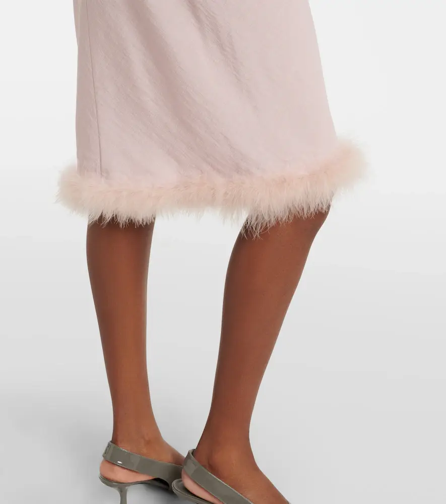 Dorothee Schumacher Soft Vibes feather-trimmed midi skirt | Thumbnail 6