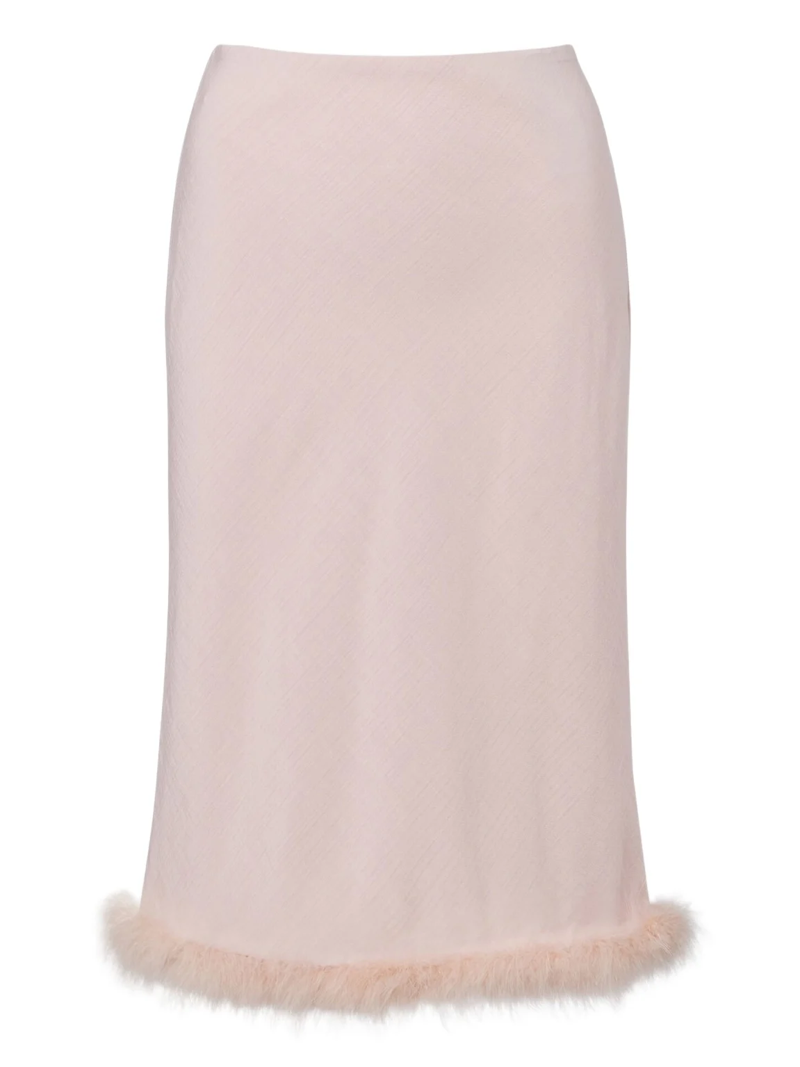 Soft Vibes feather-trimmed midi skirt Soft Vibes feather-trimmed midi skirt