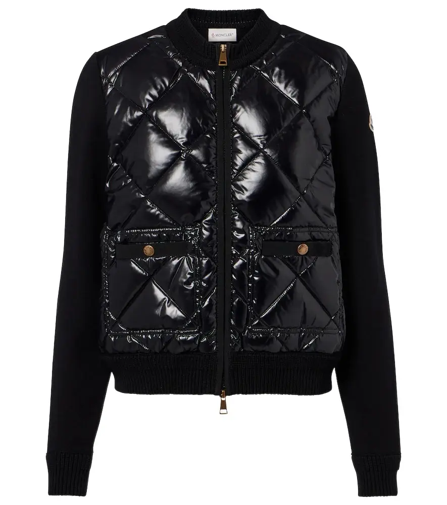 Moncler Down-paneled cotton cardigan | Image 1 Moncler Down-paneled cotton cardigan | Image 1