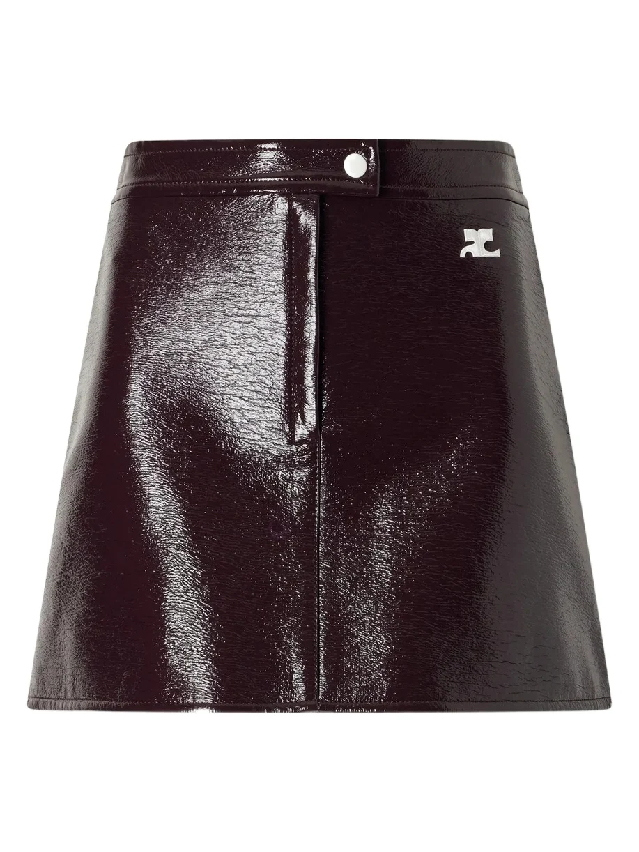Reedition Appliquéd Coated Cotton-blend Mini Skirt Reedition Appliquéd Coated Cotton-blend Mini Skirt