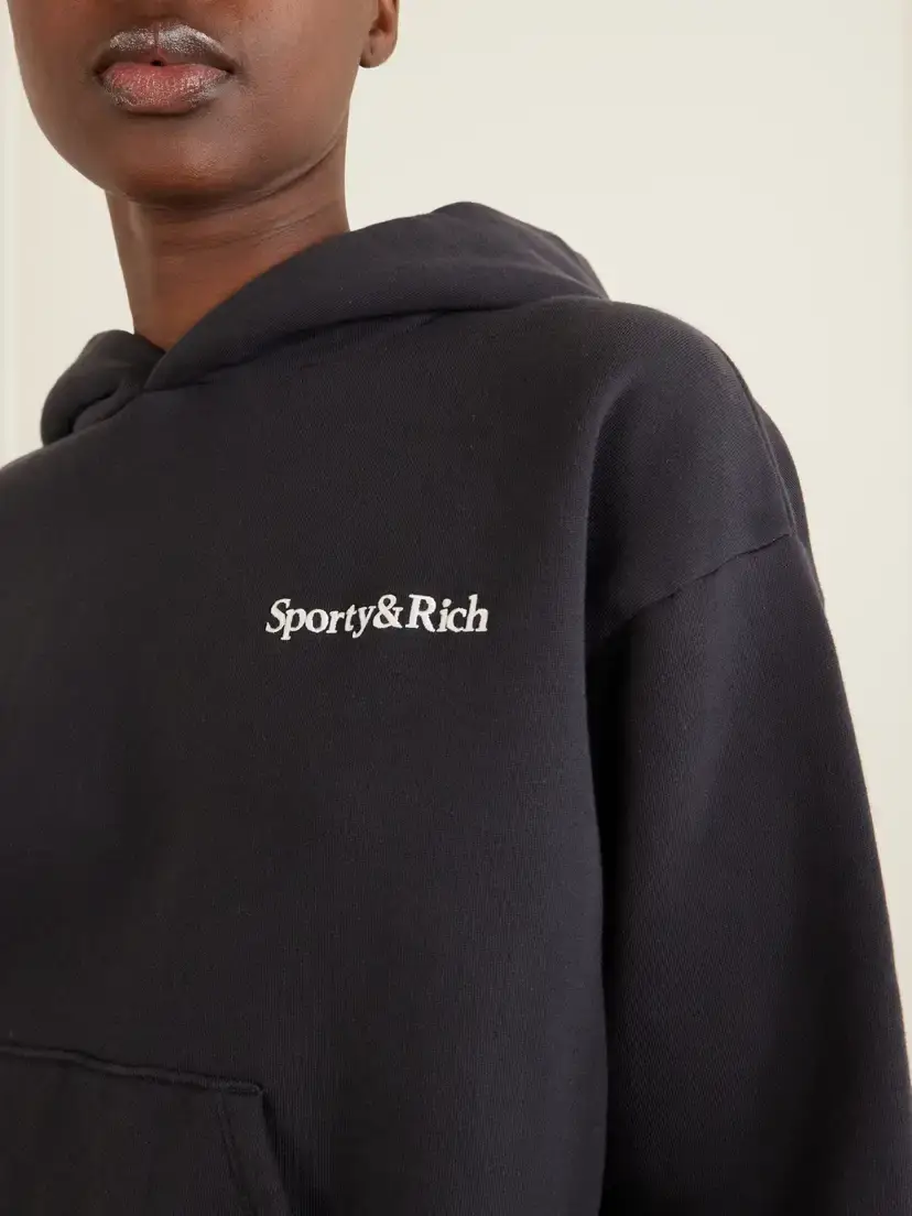 Sporty & Rich Logo Embroidered Cotton Sweatshirt | Thumbnail 4