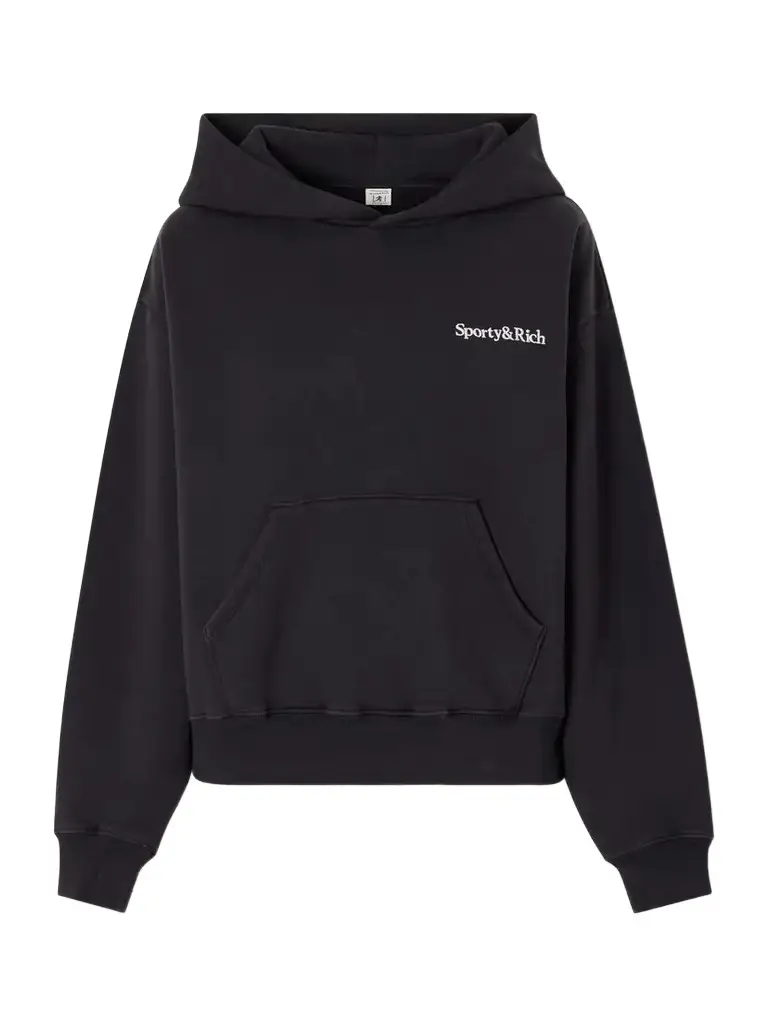 Sporty & Rich Logo Embroidered Cotton Sweatshirt | Image 1 Sporty & Rich Logo Embroidered Cotton Sweatshirt | Image 1