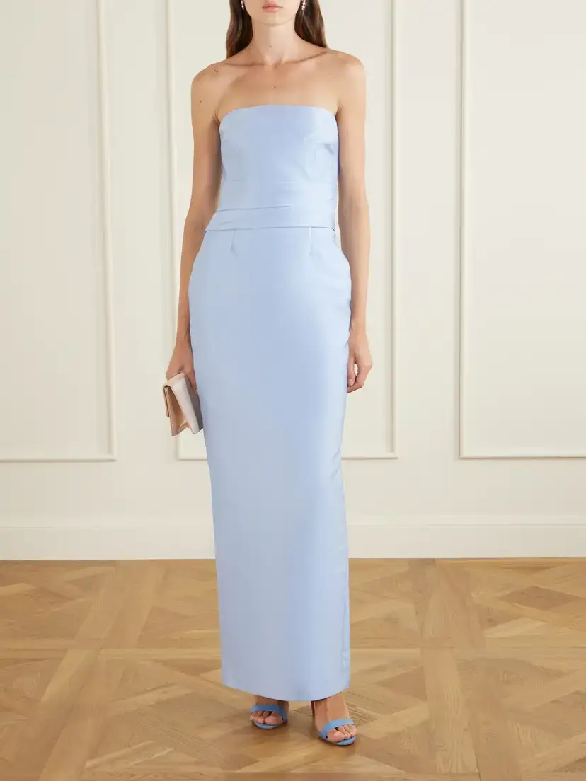 Solace London Ingrid Pleated Satin-twill Gown | Thumbnail 2 Solace London Ingrid Pleated Satin-twill Gown | Thumbnail 2