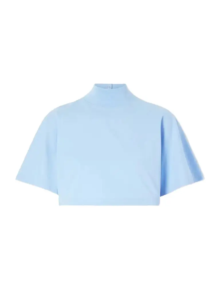 Alaïa Cropped Cotton-jersey Turtleneck T-shirt | Image 1 Alaïa Cropped Cotton-jersey Turtleneck T-shirt | Image 1